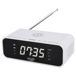 Radijo žadintuvas su FM ir belaidžiu įkrovikliu Adler