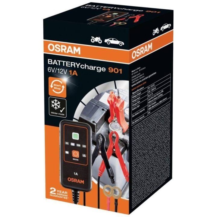 Akumuliatorių įkroviklis OSRAM BATTERYcharge 901, 6/12 V, 1 A