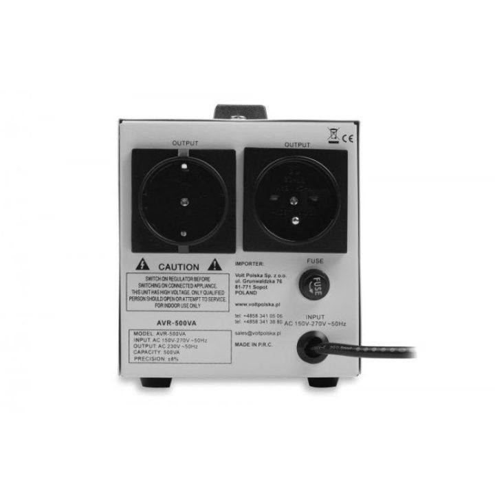 Įtampos stabilizatorius VOLT POLSKA AVR 500, 500 VA, pilkas