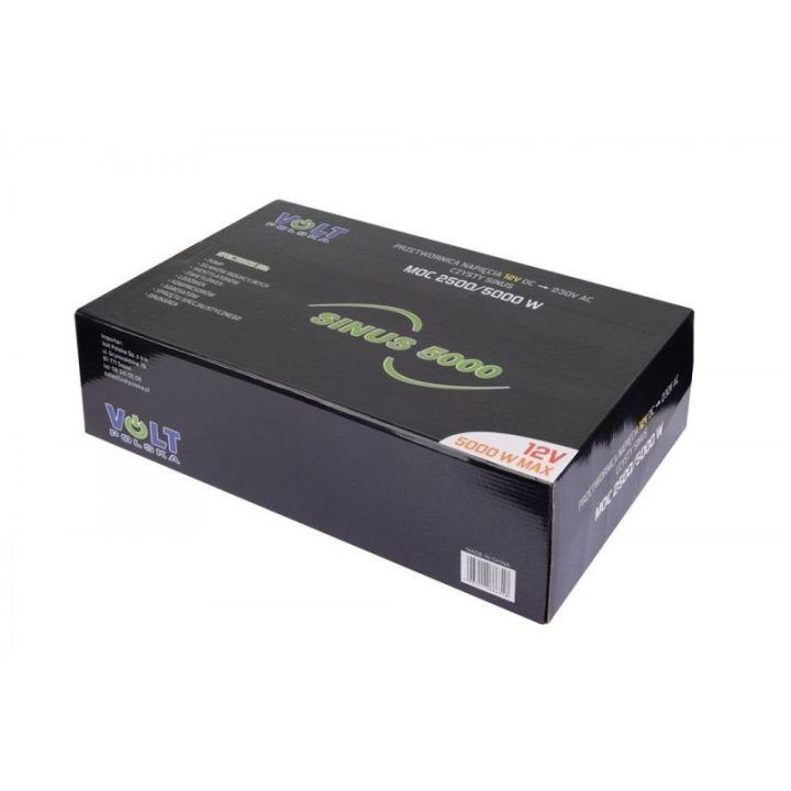 Sinusinis įtampos keitiklis Volt Polska SINUS 5000, 12/230 V, 2500/5000 W, juodas