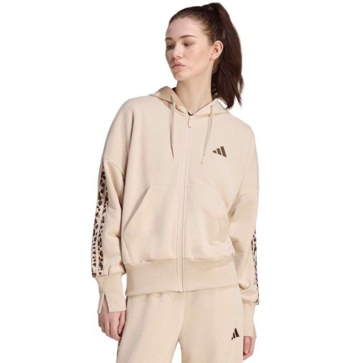 Moteriškas džemperis su leopardo raštu adidas, smėlio