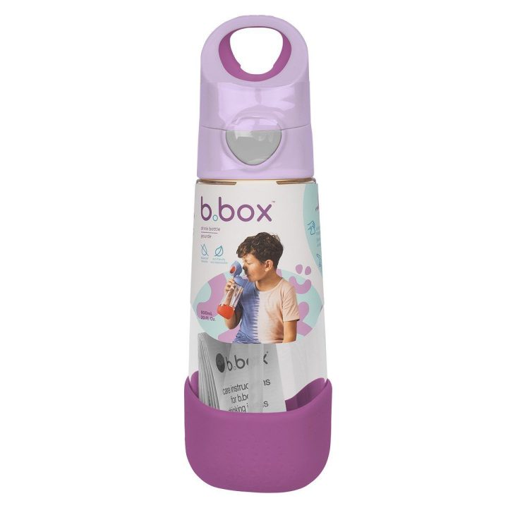 Vaikiška gertuvė su šiaudeliu b.box, 600 ml, slyvų spalvos
