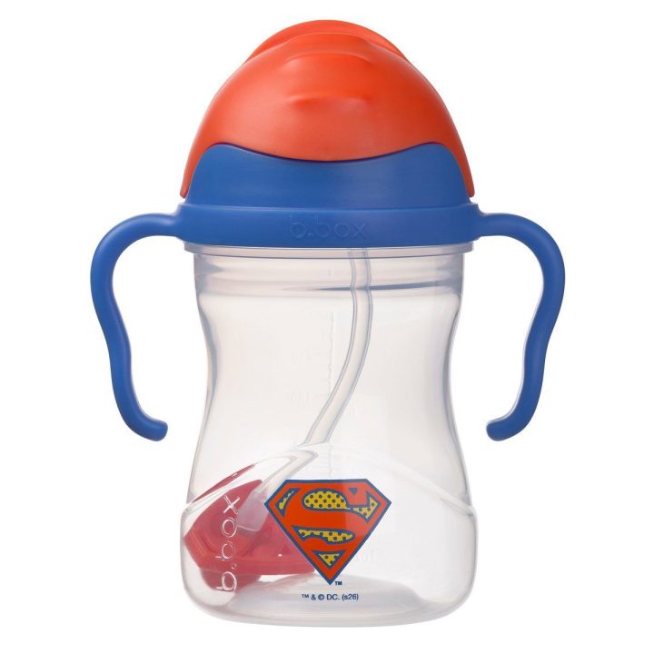 Vaikiška gertuvė su pasunkintu šiaudeliu b.box Superman, 240 ml
