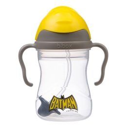 Vaikiškas buteliukas su šiaudeliu B.Box Batman, 240 ml, nuo 6 mėn