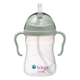 Vaikiškas buteliukas su šiaudeliu B.Box, 240 ml, šalavijo spalvos