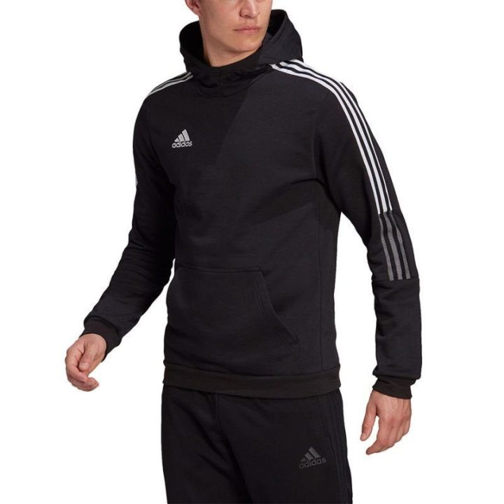 Vyriškas medvilninis džemperis su gobtuvu adidas Tiro 21, juodas