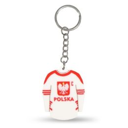Raktų pakabukas ledo ritulio marškinėlių formos, baltas ir raudonas