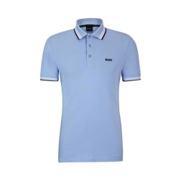 Vyriški medvilniniai polo marškinėliai BOSS Paddy, žydri