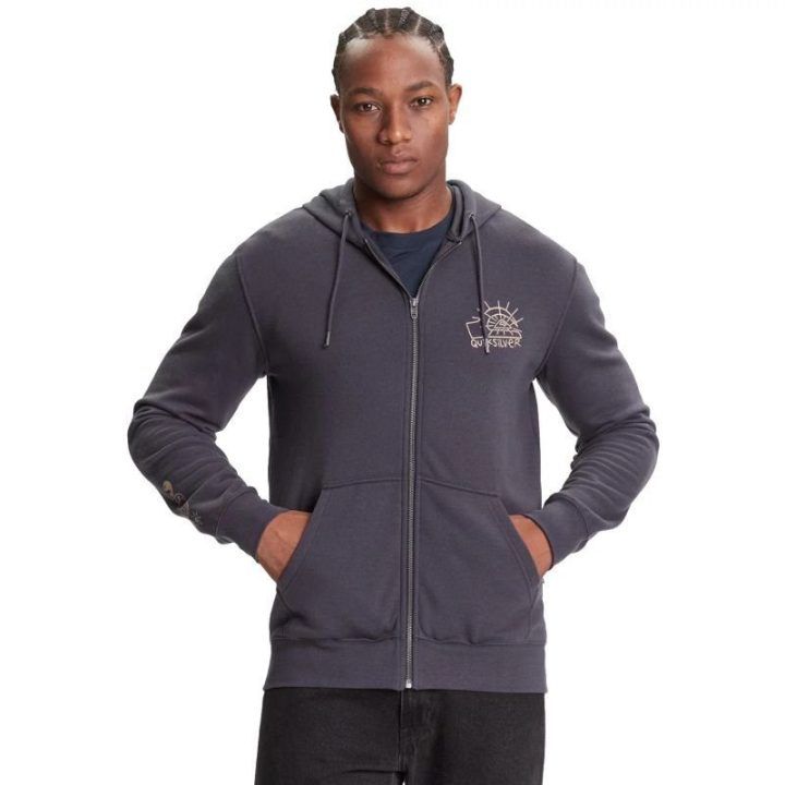 Džemperis su gobtuvu ir užtrauktuku Quiksilver, tamsiai mėlynas