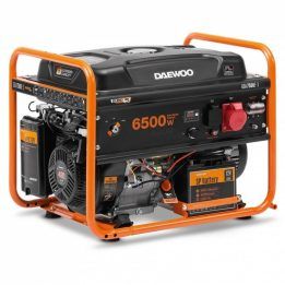 Benzininis generatorius Daewoo GDA 7500E, 6500 W, juodas ir oranžinis