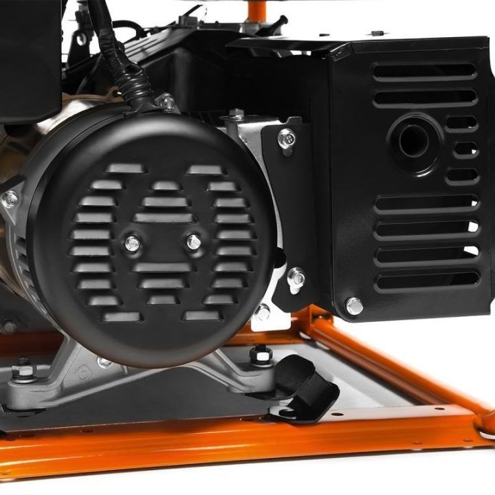 Benzininis generatorius Daewoo GDA 7500E, 6500 W, juodas ir oranžinis
