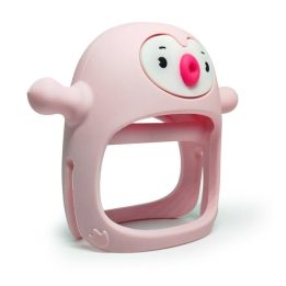 Silikoninis kramtukas pingvinas Smily Mia, šviesiai rožinis