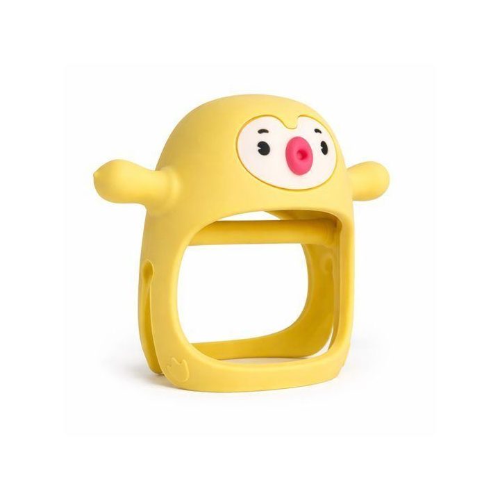 Vaikiškas silikoninis kramtukas pingvinas Smily Mia Buddy, geltonas