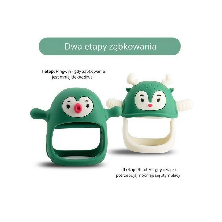 Kūdikių kramtukas su elnio motyvu Smily Mia Renifer, pušų žalias