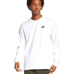 Vyriški medvilniniai marškinėliai Nike Club Tee LS, balti