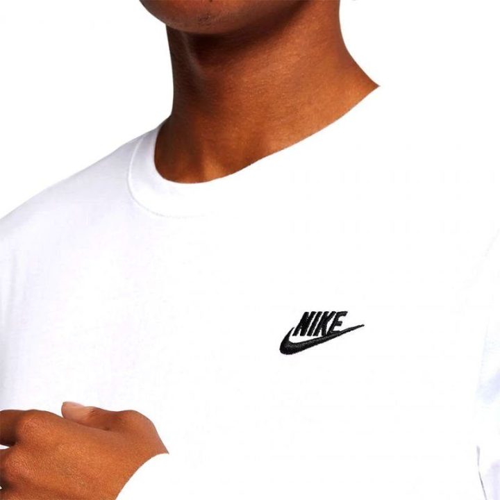 Vyriški medvilniniai marškinėliai Nike Club Tee LS, balti