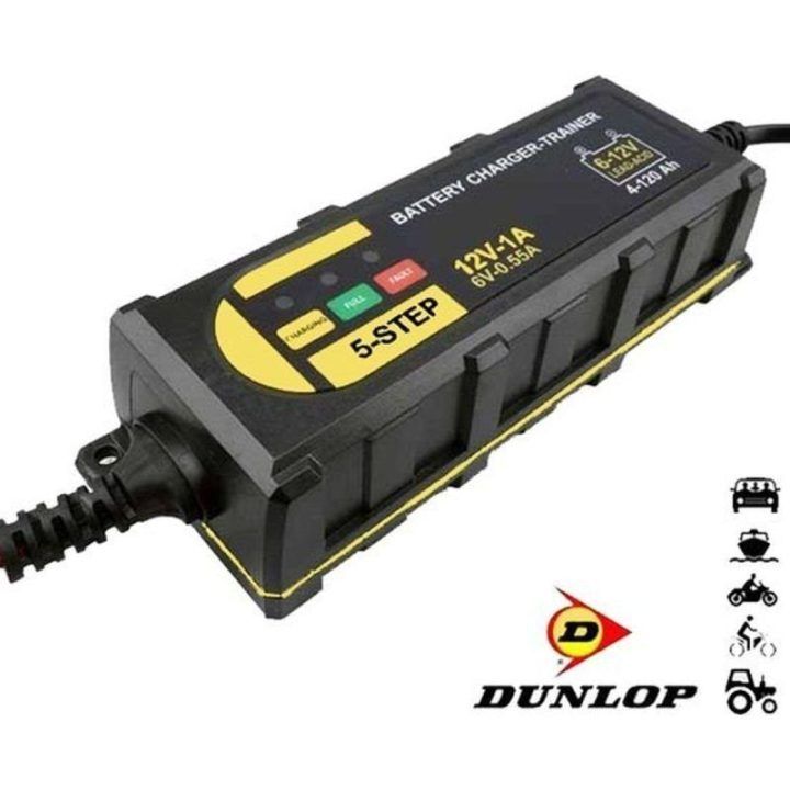 Automatinis akumuliatorių įkroviklis Dunlop, 6/12 V, 1 A