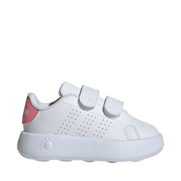 Vaikiški sportbačiai su dviem lipukais adidas Advantage, balti