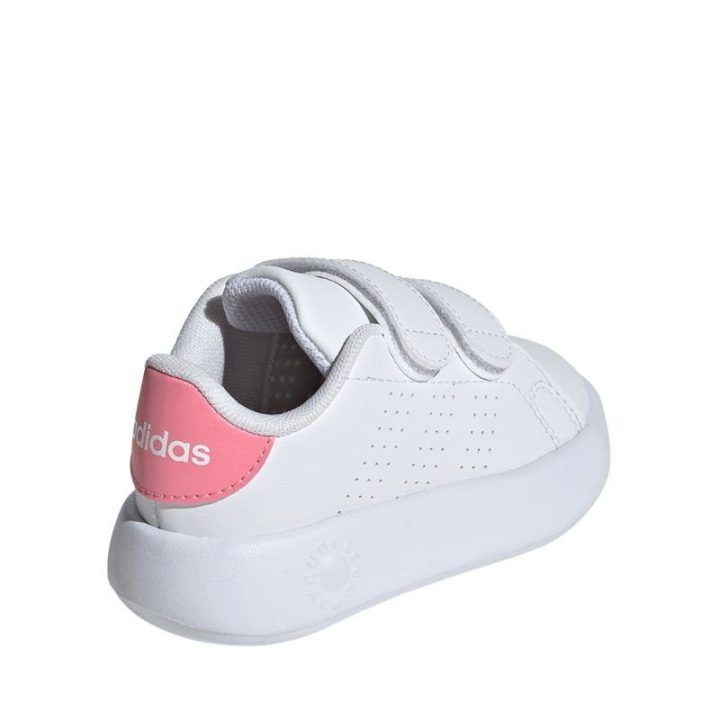 Vaikiški sportbačiai su dviem lipukais adidas Advantage, balti
