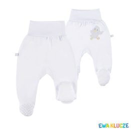 Kūdikių kelnytės su pėdutėmis Ewa Newborn, baltos