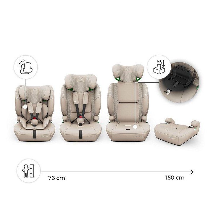 Vaikiška automobilinė kėdutė Kinderkraft Comfort Up 2 Plus, smėlio