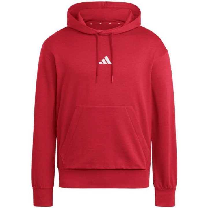 Vyriškas džemperis su gobtuvu adidas Essentials Feelcozy, raudonas