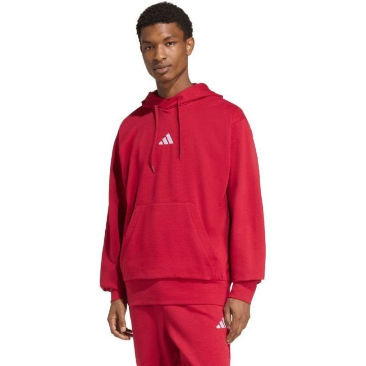 Vyriškas džemperis su gobtuvu adidas Essentials Feelcozy, raudonas