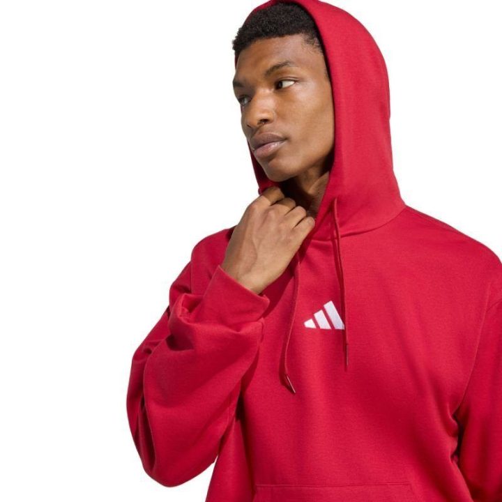 Vyriškas džemperis su gobtuvu adidas Essentials Feelcozy, raudonas