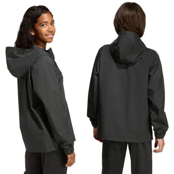Vaikiška striukė su gobtuvu adidas Entrada 26 All Weather, juoda