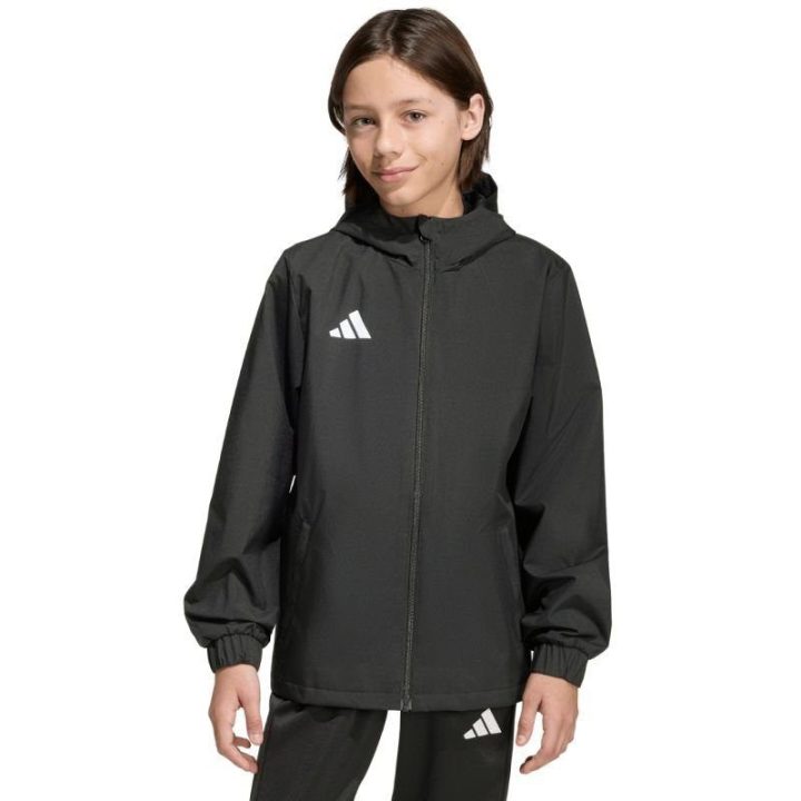 Vaikiška striukė su gobtuvu adidas Entrada 26 All Weather, juoda