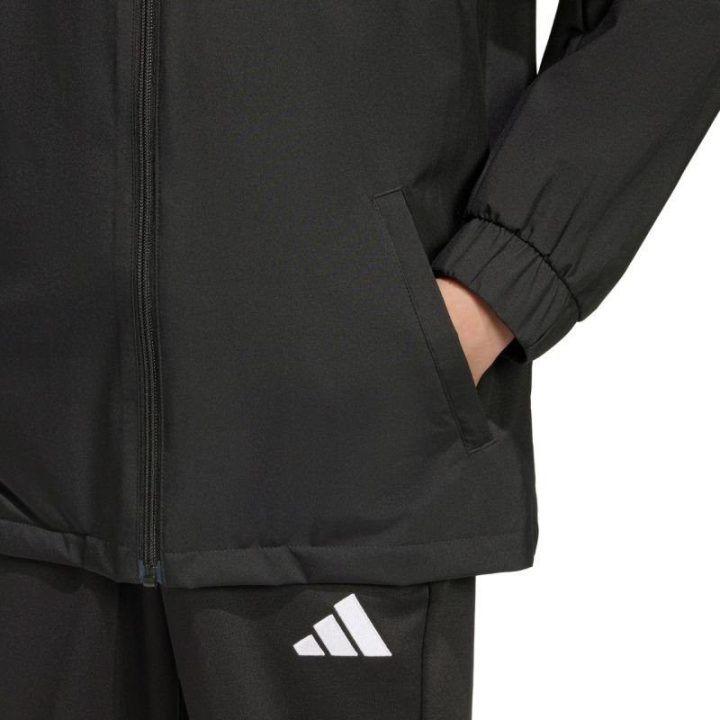 Vaikiška striukė su gobtuvu adidas Entrada 26 All Weather, juoda