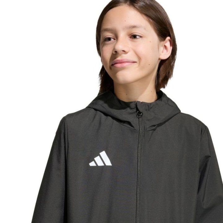 Vaikiška striukė su gobtuvu adidas Entrada 26 All Weather, juoda