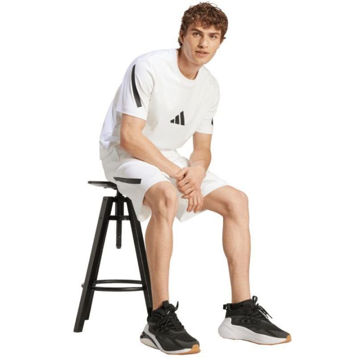 Vyriški šortai su medvilne adidas Z.N.E., balti