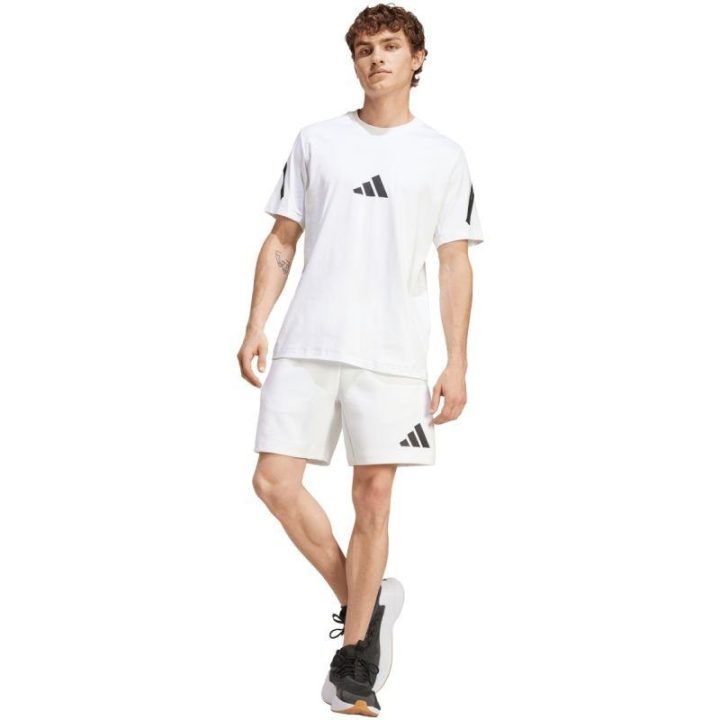 Vyriški šortai su medvilne adidas Z.N.E., balti
