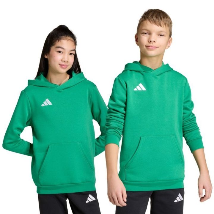 Vaikiškas futbolo džemperis su gobtuvu adidas Entrada 26, žalias