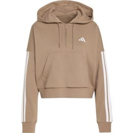 Moteriškas medvilninis džemperis adidas Essentials 3-Stripes, smėlio