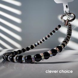 Telefono pakabukas Midnight Beads, sidabro spalvos