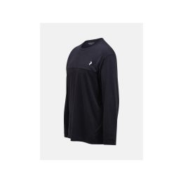 Vyriški marškinėliai ilgomis rankovėmis Peak Performance M Trail Wool Blend, juodi
