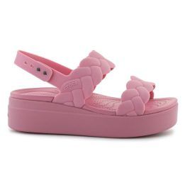Moteriškos basutės ant platformos Crocs Brooklyn Woven, rožinės