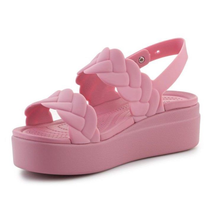 Moteriškos basutės ant platformos Crocs Brooklyn Woven, rožinės