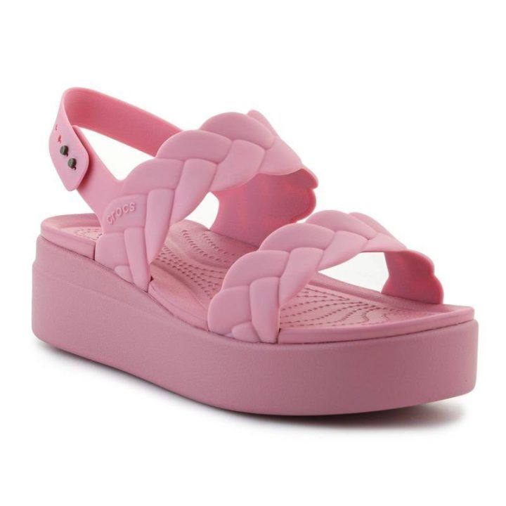 Moteriškos basutės ant platformos Crocs Brooklyn Woven, rožinės