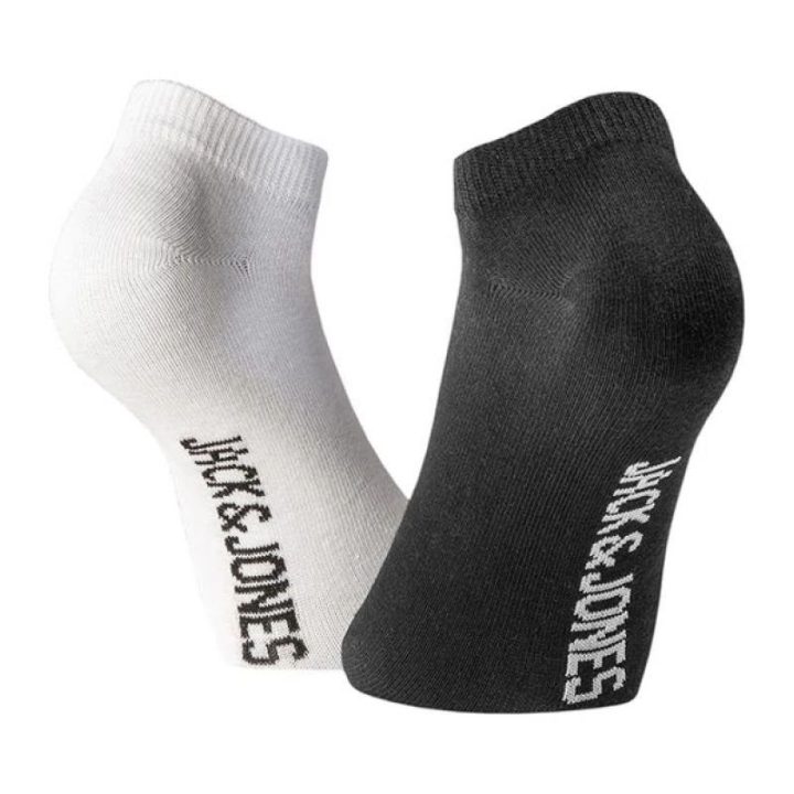 Uniseks kojinės-pėdutės Jack&Jones, 12 porų, juodos ir baltos