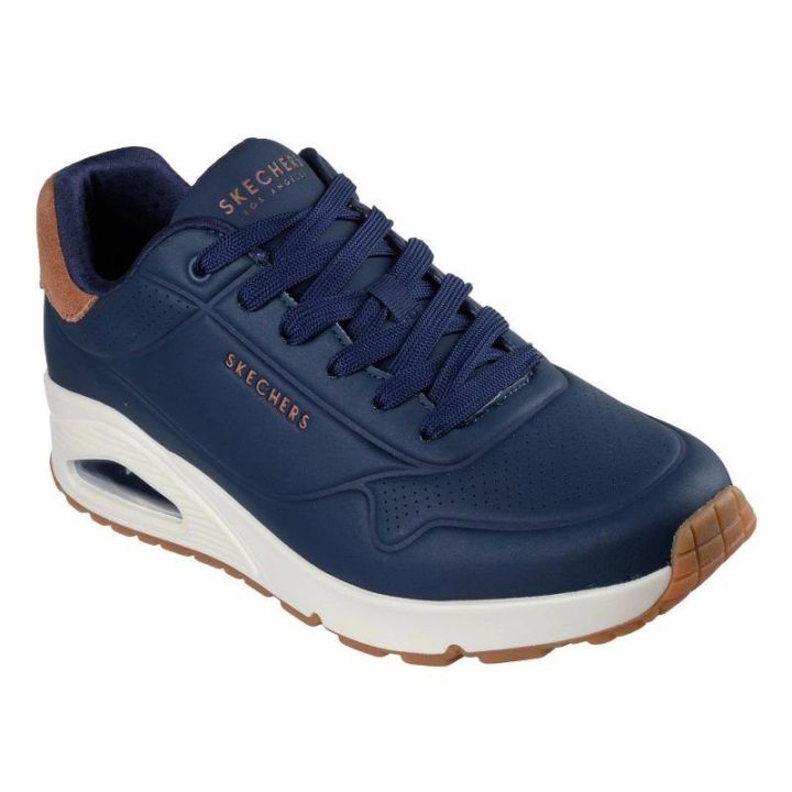 Vyriški suvarstomi sportbačiai Skechers Uno - Suited On Air, tamsiai mėlyni