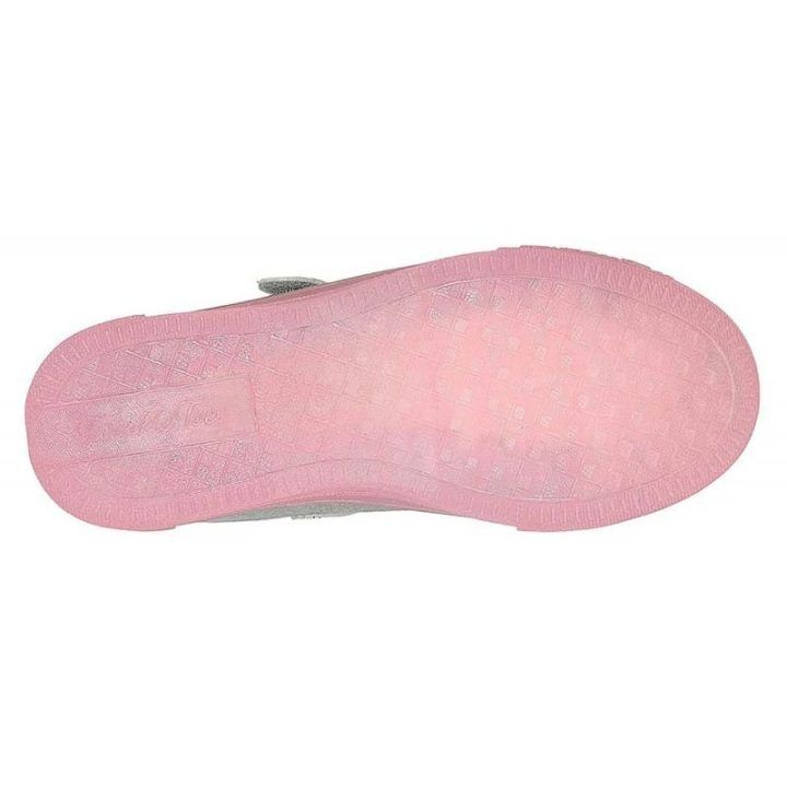 Vaikiški šviečiantys batai Skechers S Lights, pilki ir rožiniai