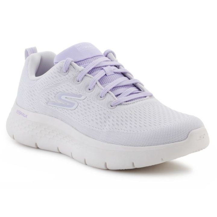 Moteriški sportbačiai Skechers Go Walk Flex-Kali, pilki su levandų akcentais