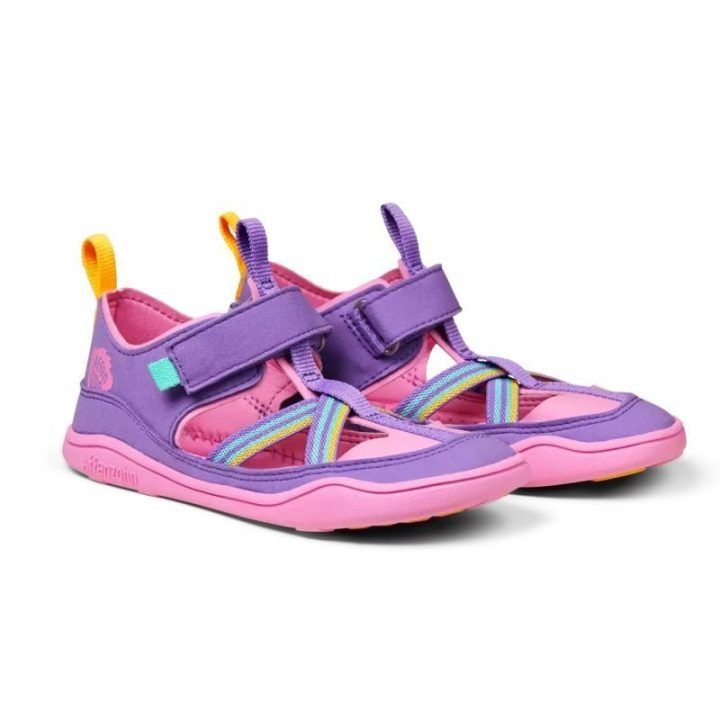 Vaikiškos barefoot tipo basutės su lipukais Affenzahn Breezy Toucan