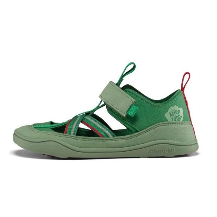 Vaikiškos barefoot tipo basutės su lipukais Affenzahn Breezy Frog