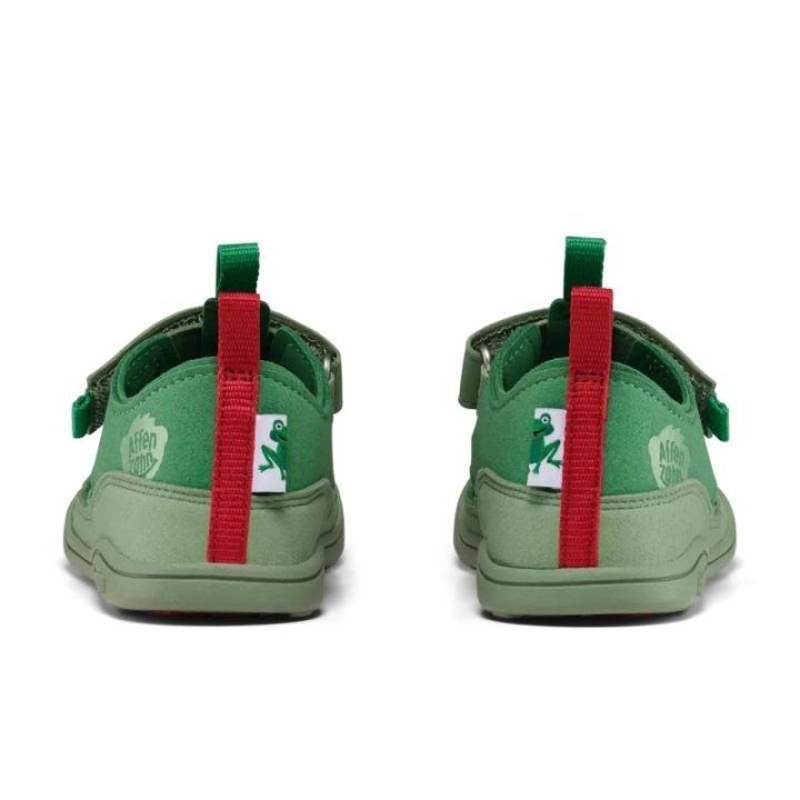 Vaikiškos barefoot tipo basutės su lipukais Affenzahn Breezy Frog