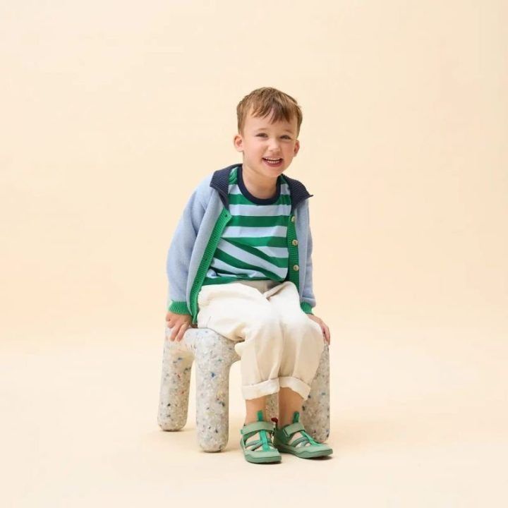Vaikiškos barefoot tipo basutės su lipukais Affenzahn Breezy Frog