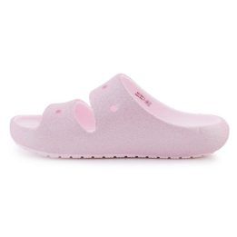 Vaikiškos šlepetės su dirželiais Crocs Classic Glitter, rožinės
